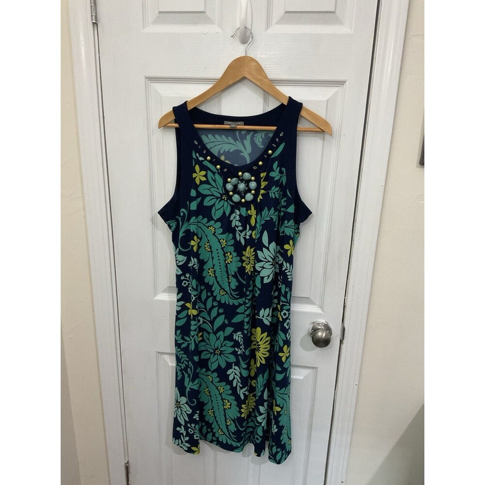 Apt. 9 Sleeveless Floral Print Dress with Beaded Detail